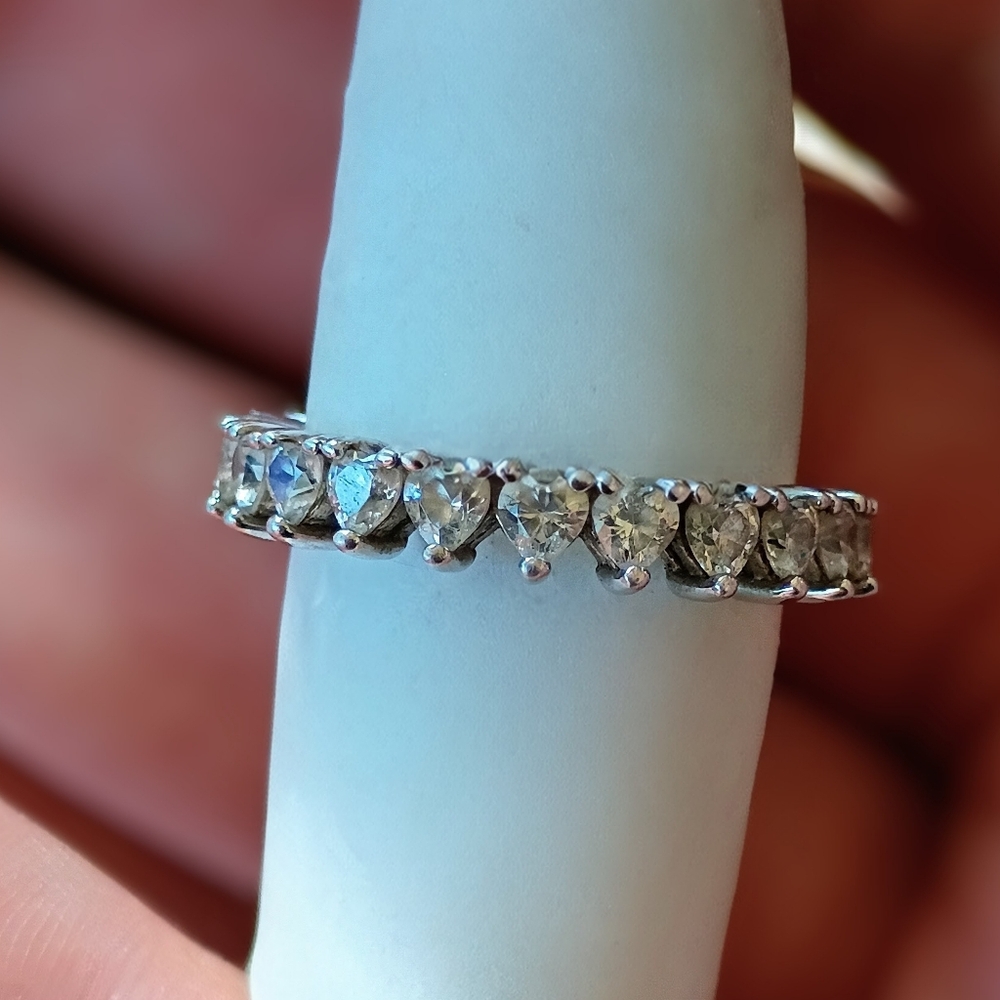 Sterling Silver Eternity Heart Ring Size 7
